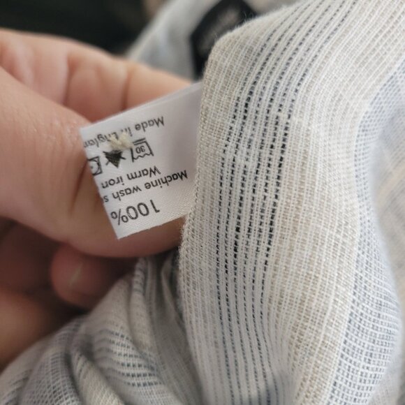 Eskandar European Designer Tunic Dress in 100% Linen Striped - Picture 15 of 16